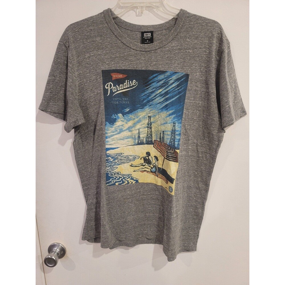 VTG.OBEY Enjoy Paradise UNTIL THE TURNS Urban Pollution Skate BMX RARE T-shirt M